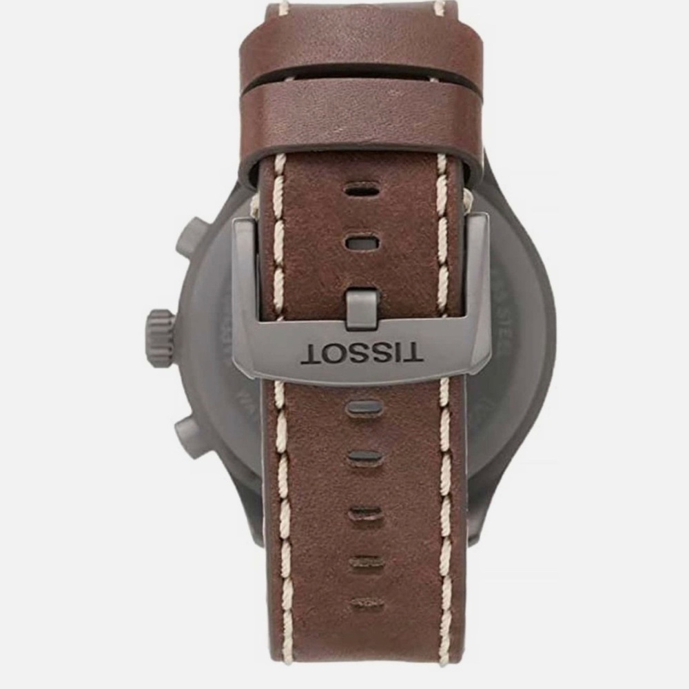 Tissot Chrono XL – Beige Dial, Brown Leather – Like New - Picture 5 of 6